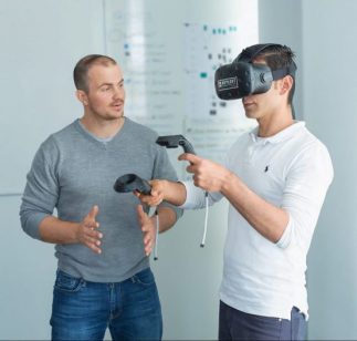 photo of vive rafa using AR & VR equipment